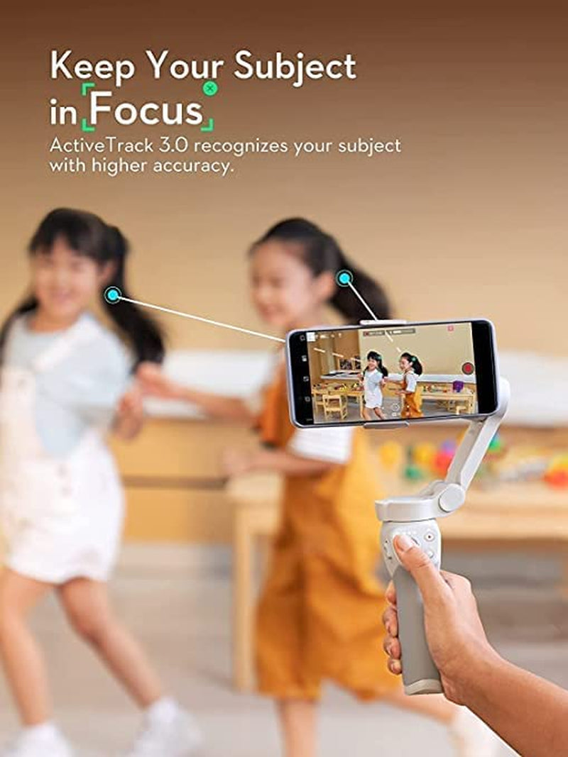 OM 4 SE - 3-Axis Smartphone Gimbal Stabilizer with Tripod, Magnetic Design, Portable and Foldable, Activetrack 3.0, Story Mode, Vlogging Stabilizer, Youtube Tiktok Video, for Android and Iphone