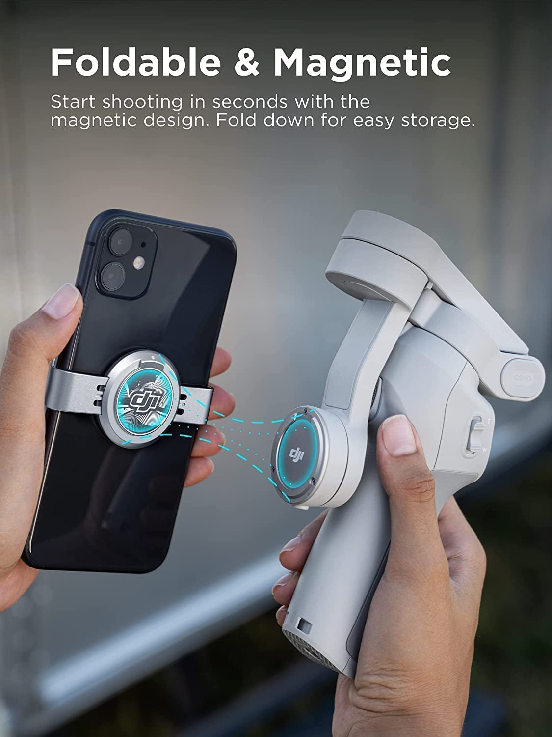 OM 4 SE - 3-Axis Smartphone Gimbal Stabilizer with Tripod, Magnetic Design, Portable and Foldable, Activetrack 3.0, Story Mode, Vlogging Stabilizer, Youtube Tiktok Video, for Android and Iphone