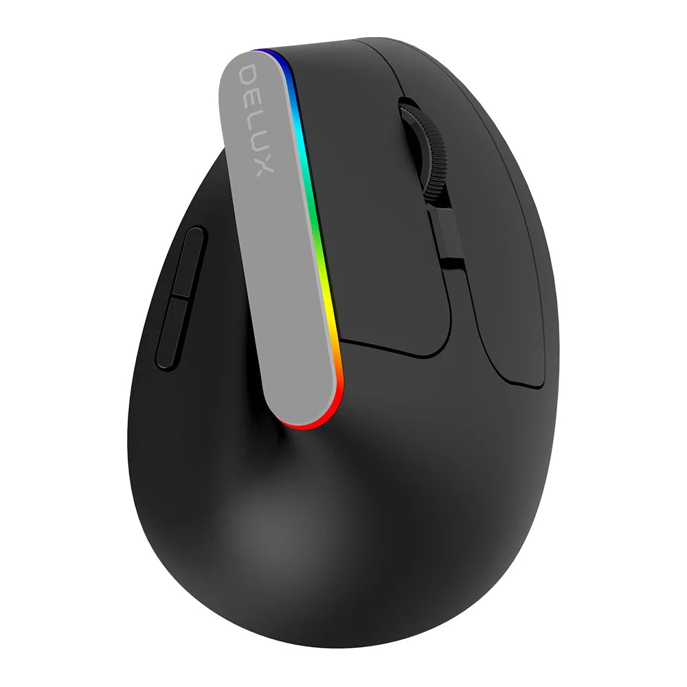 🖱️ Mouse Vertical Ergonómico Delux M618C Inalámbrico RGB