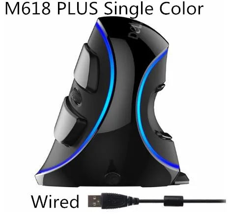 Delux 🖱️ M618 PLUS Mouse Vertical Gaming | Ergonómico Alámbrico Inalámbrico 6 Botones 4000 DPI Óptico Mano Derecha Para PC y Laptop