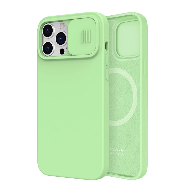 📱 Funda iPhone 15 / 13 Pro | CamShield Silky Silicone con Cámara Deslizante | Nillkin