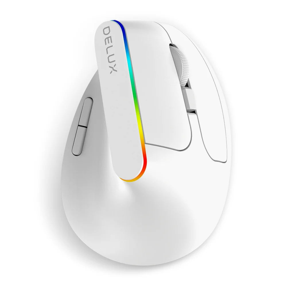🖱️ Mouse Vertical Ergonómico Delux M618C Inalámbrico RGB