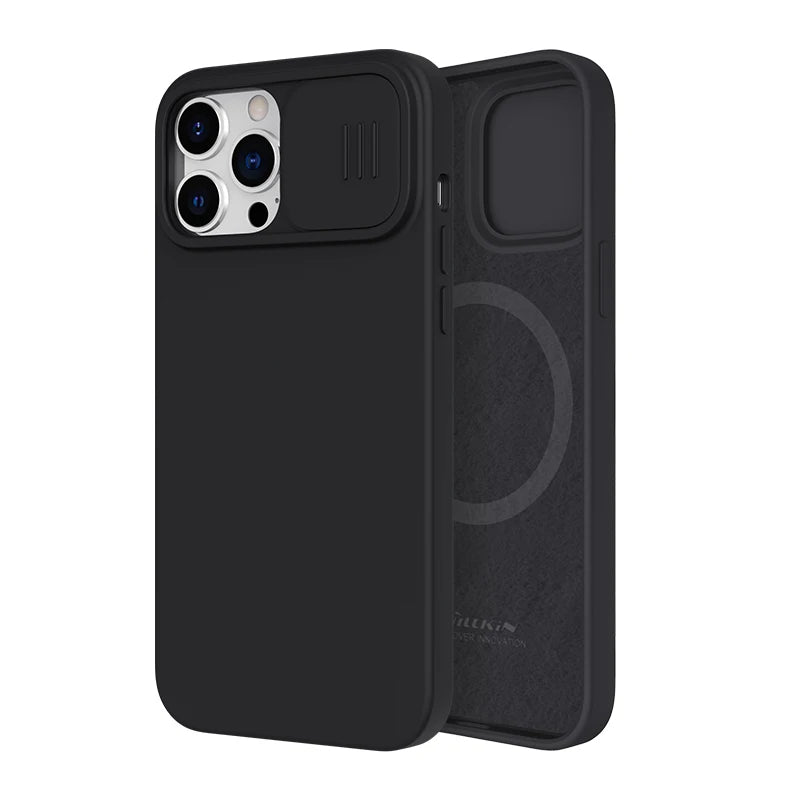 📱 Funda iPhone 15 / 13 Pro | CamShield Silky Silicone con Cámara Deslizante | Nillkin