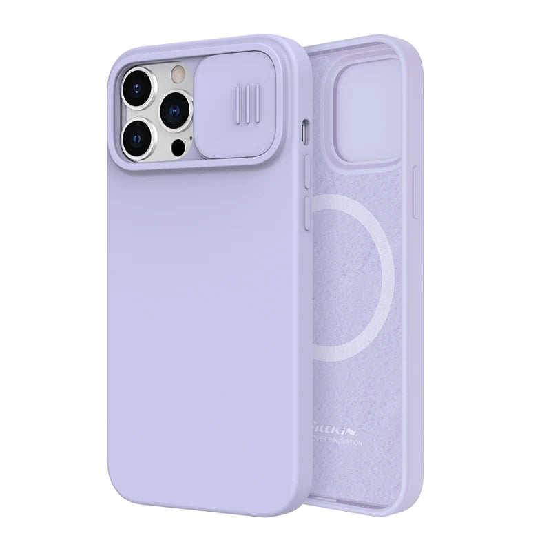 📱 Funda iPhone 15 / 13 Pro | CamShield Silky Silicone con Cámara Deslizante | Nillkin