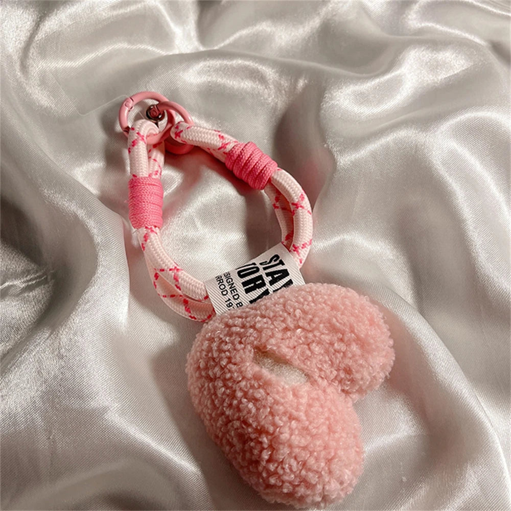 🎀 Lanyard con Corazones – Llavero con cadena de corazones y trenzado mesh, accesorio para celular, bolso o pantalón