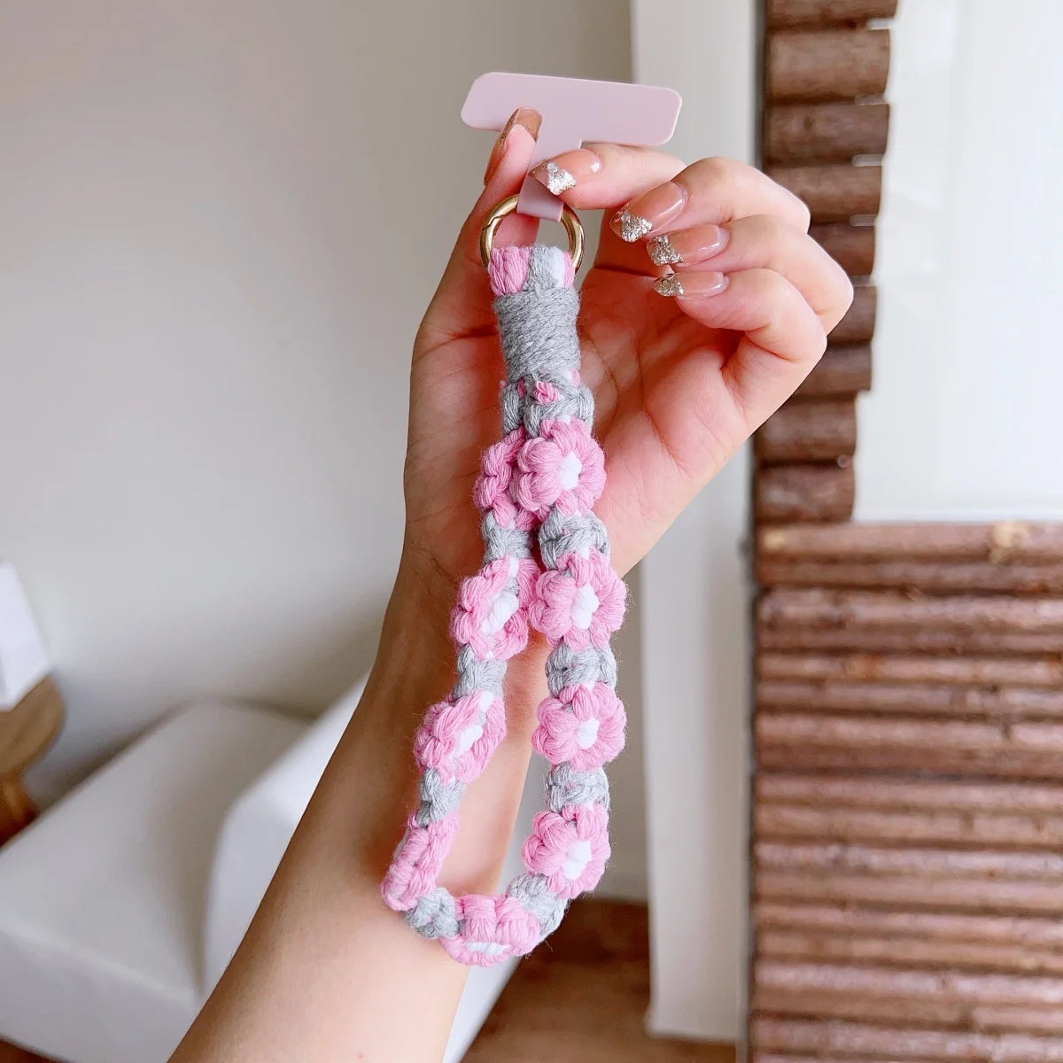 🎀 Correa de Flores Tejidas Coloridas – Lanyard decorativo para celular, llaves o pantalones, con estilo y función anti pérdida