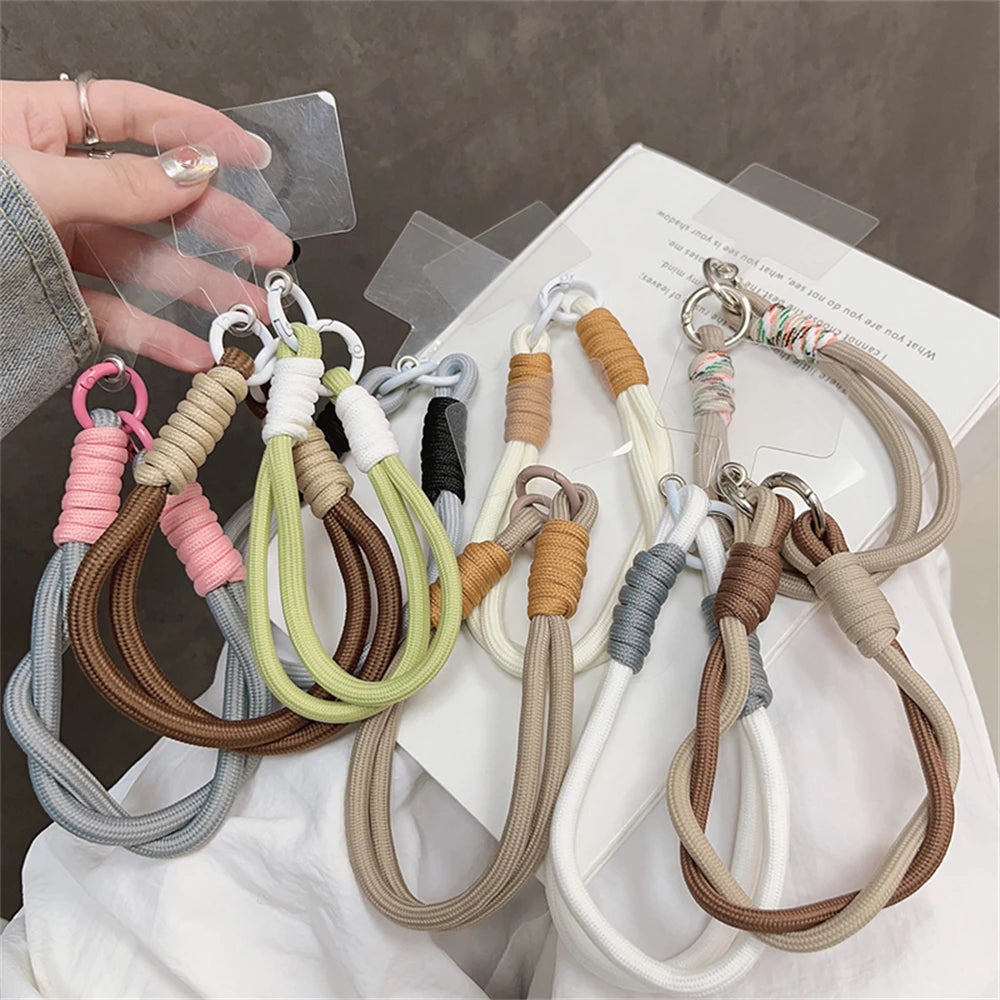 🎀 Lanyard Creativo Trenzado – Cuerda con nudo para celular, llaves o auto, accesorio DIY con estilo para mujeres