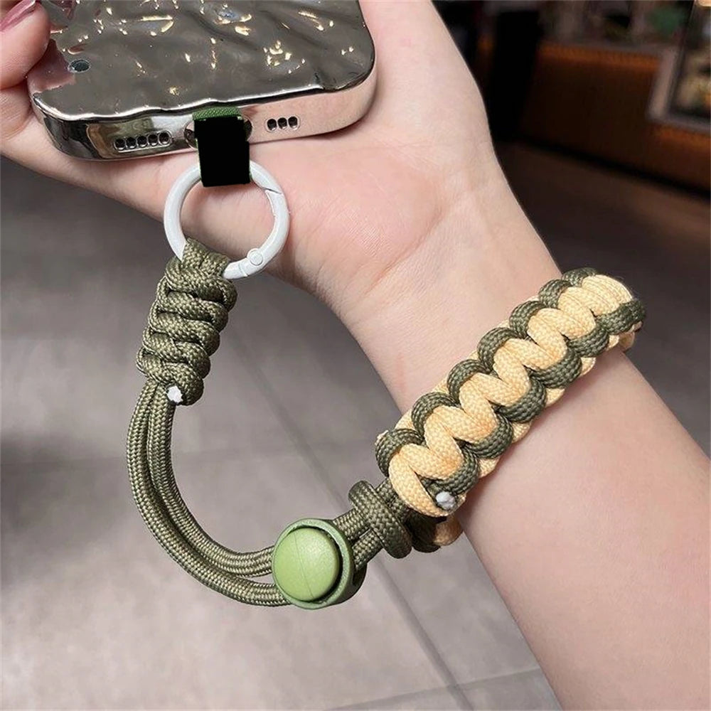 🎀 Lanyard Estiloso Tejido a Mano – Correa gruesa y duradera para la muñeca, ideal para celular, deporte o actividades al aire libre