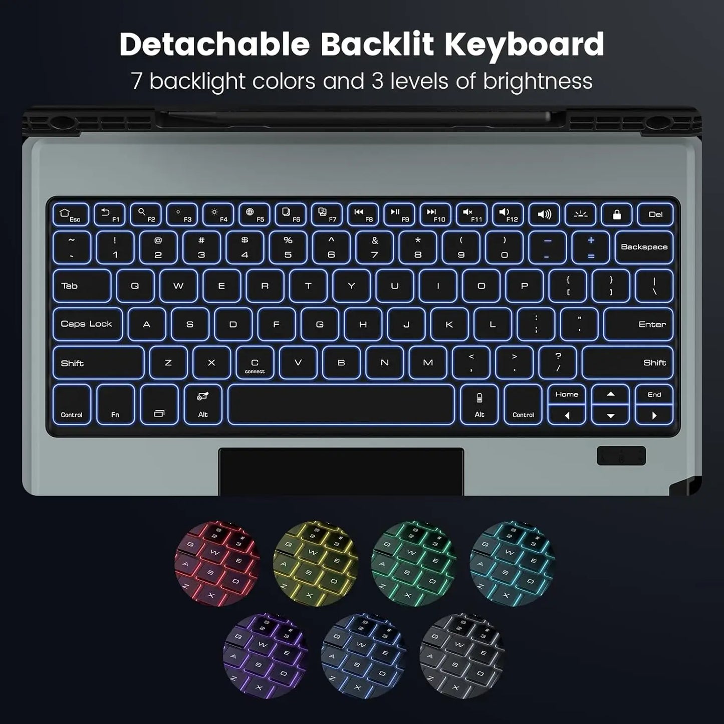📱 Funda Galaxy Tab S9 Plus Bluetooth Multiángulo Trackpad Backlit Keyboard Nillkin