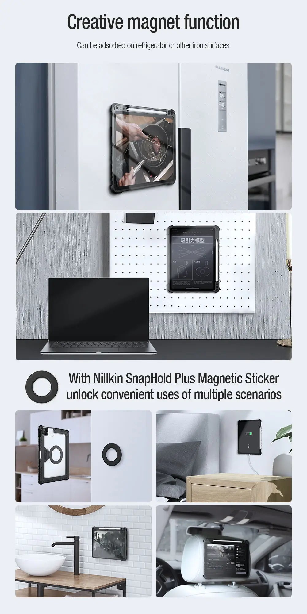 📱 Funda iPad Pro 12.9 / Air 13 / Air 11 / iPad 10ª Gen | Multifuncional con Cierre Magnético | Nillkin