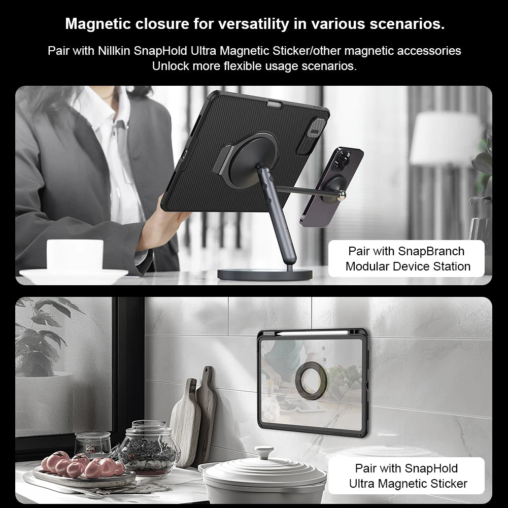 📱 Funda iPad Pro 13 M4 / Air 13 / Air 10.9 / Air 4 / Air 5 | Soporte Magnético y Cámara Deslizante | Nillkin