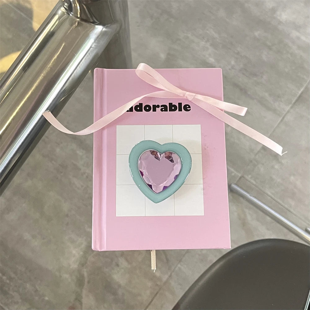 🎀 Soporte de Corazón con Diamantes – Griptok brillante de lujo, soporte para celular estilo romántico y elegante