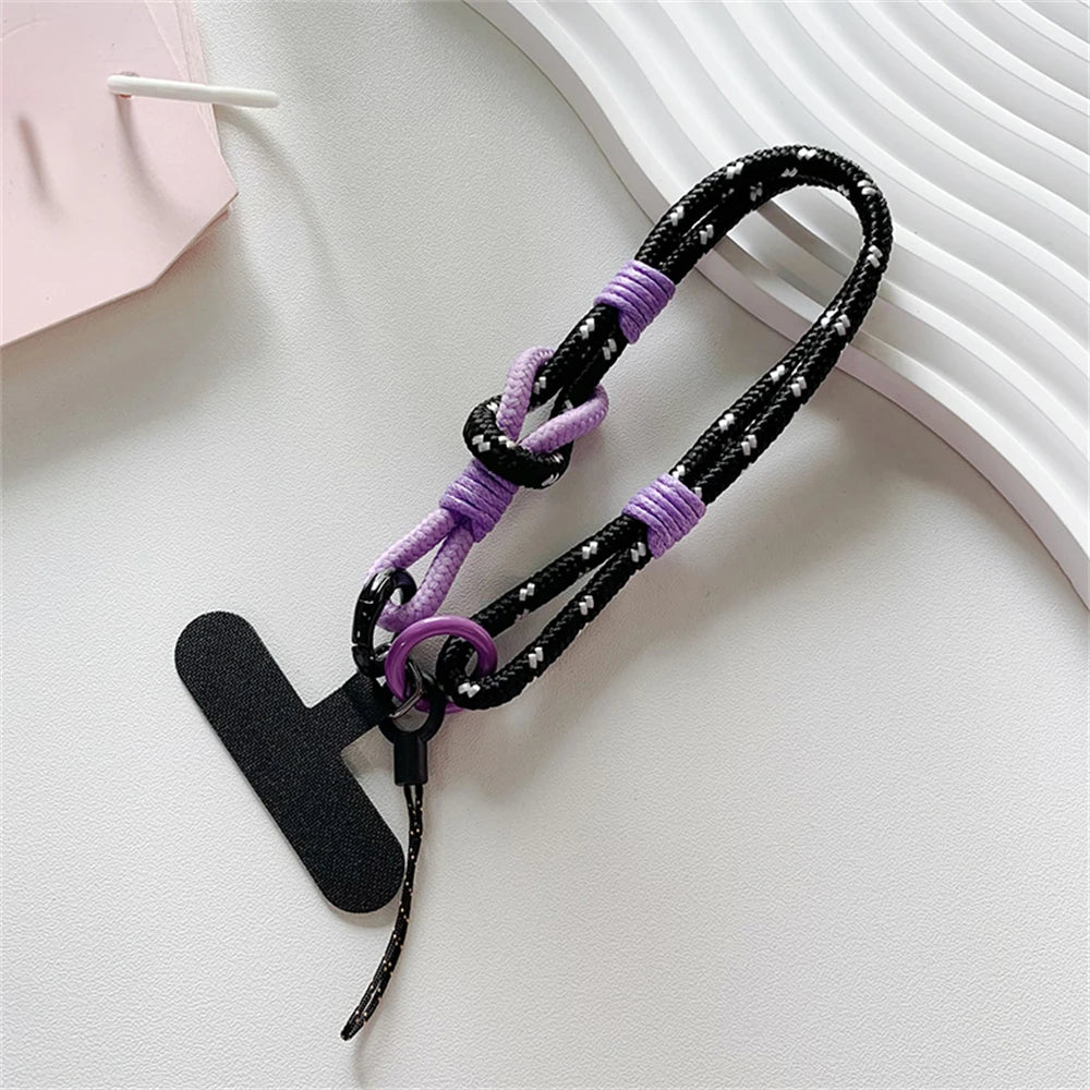 🎀 Lanyard de nailon elegante – Correa sencilla y colorida para celular con tarjeta y pulsera