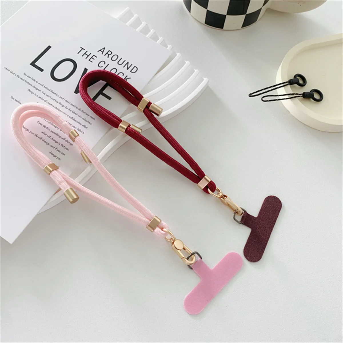 🎀 Lanyard corto de nailon metálico – Correa elegante para pantalón, accesorio de muñeca anticaída