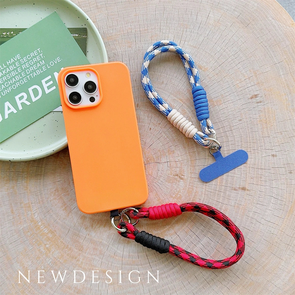 🎀 Lanyard con diseño en cuadrícula – Cuerda trenzada fuerte para muñeca, decoración anticaída