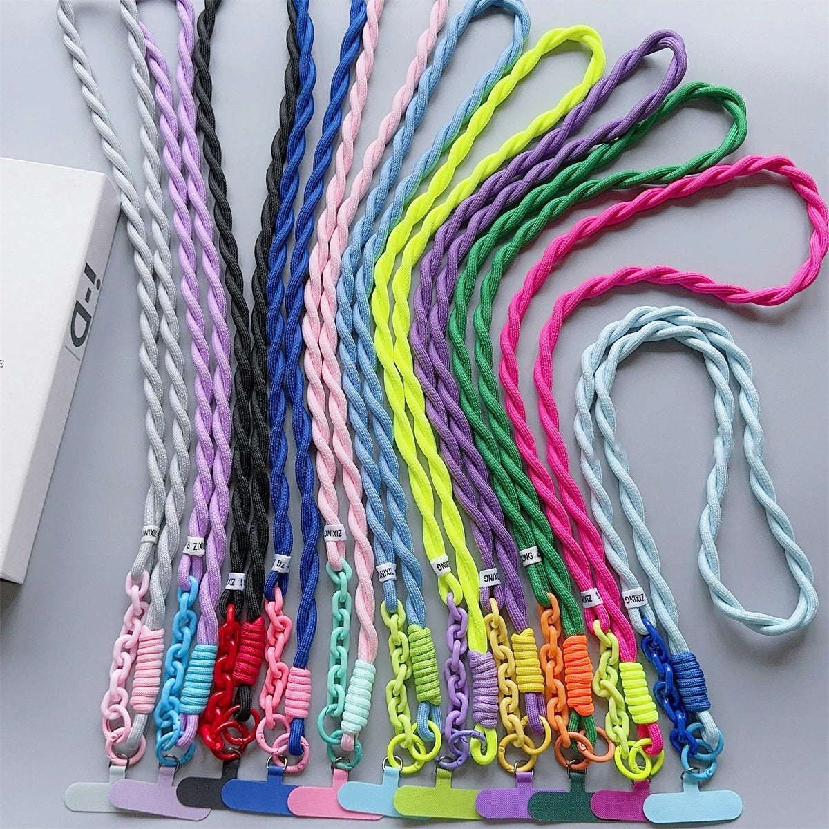 🎀 Lanyard lindo para celular – Correa acrílica universal cruzada con clip, cuerda para cuello y pulsera anticaída