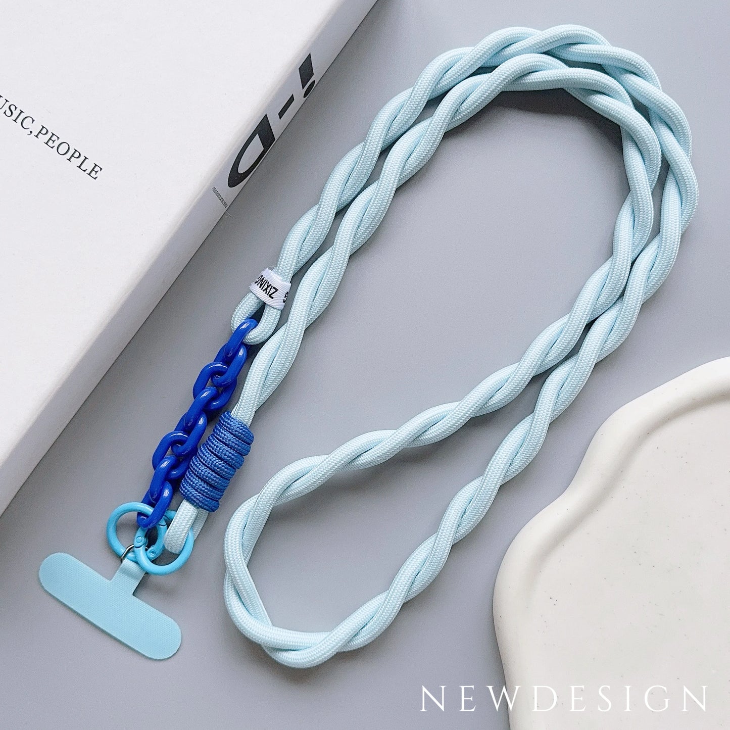🎀 Lanyard lindo para celular – Correa acrílica universal cruzada con clip, cuerda para cuello y pulsera anticaída
