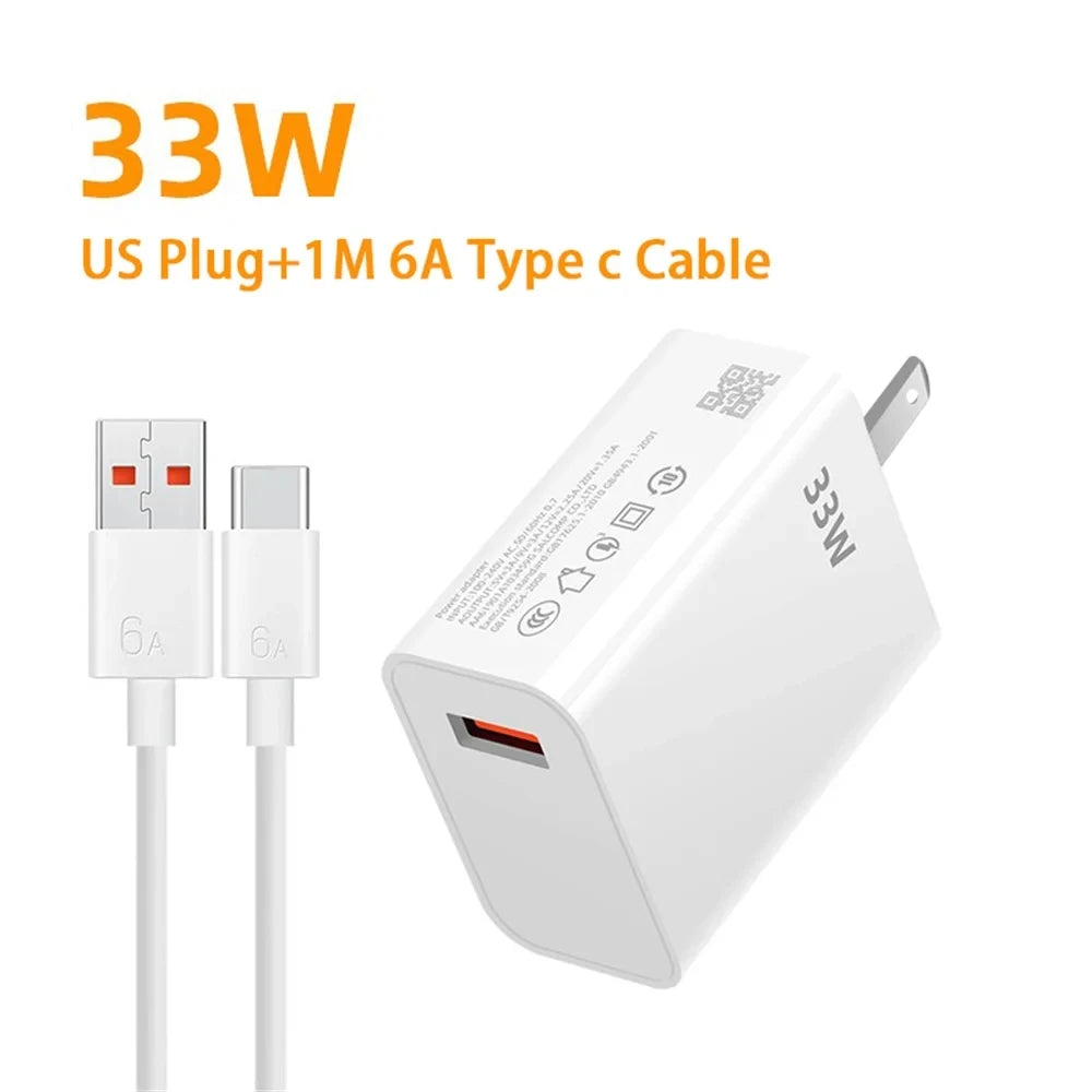 ⚡ Cargador Xiaomi Original 33W – Turbo Charge con Cable Tipo C de 6A