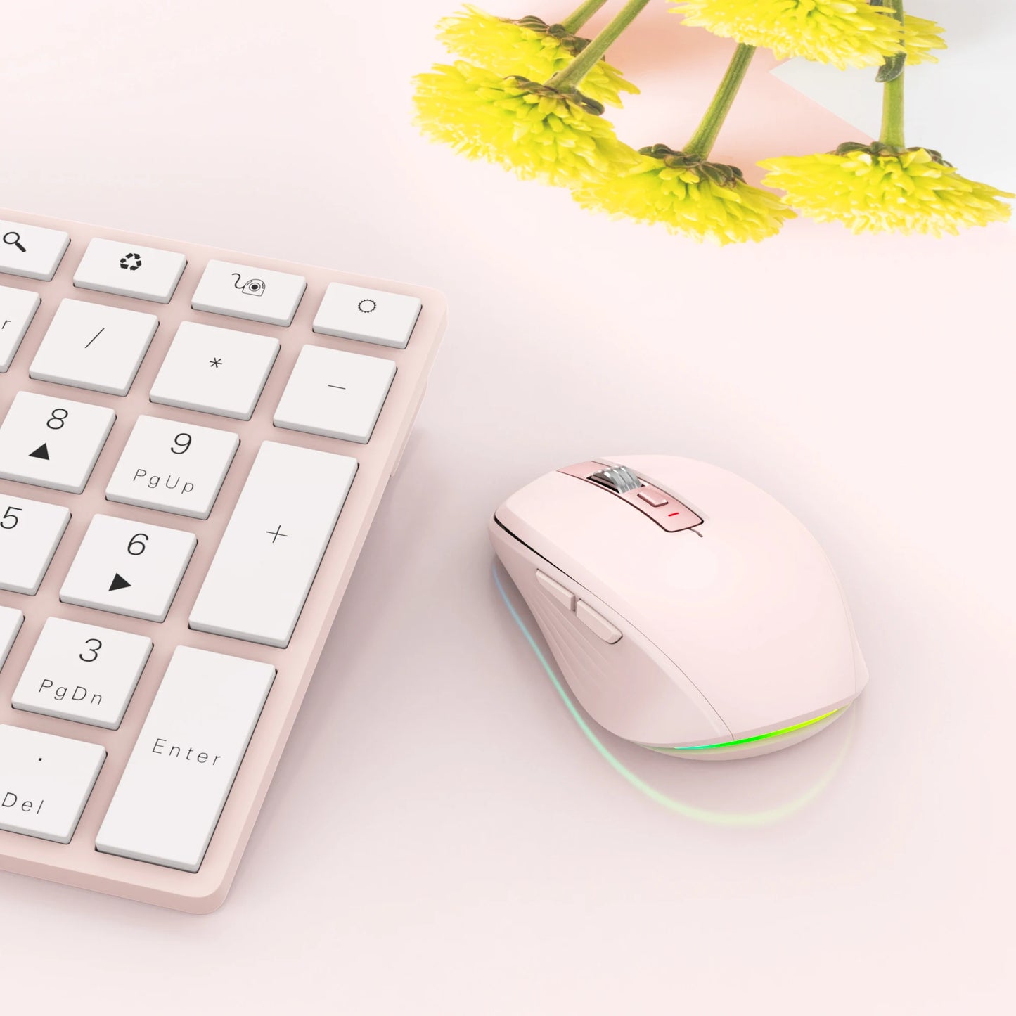 🖱️ HXSJ M303 Mouse inalámbrico 2.4G doble modo, ergonómico, RGB con retroiluminación, 6 botones, 700mAh para oficina y gaming