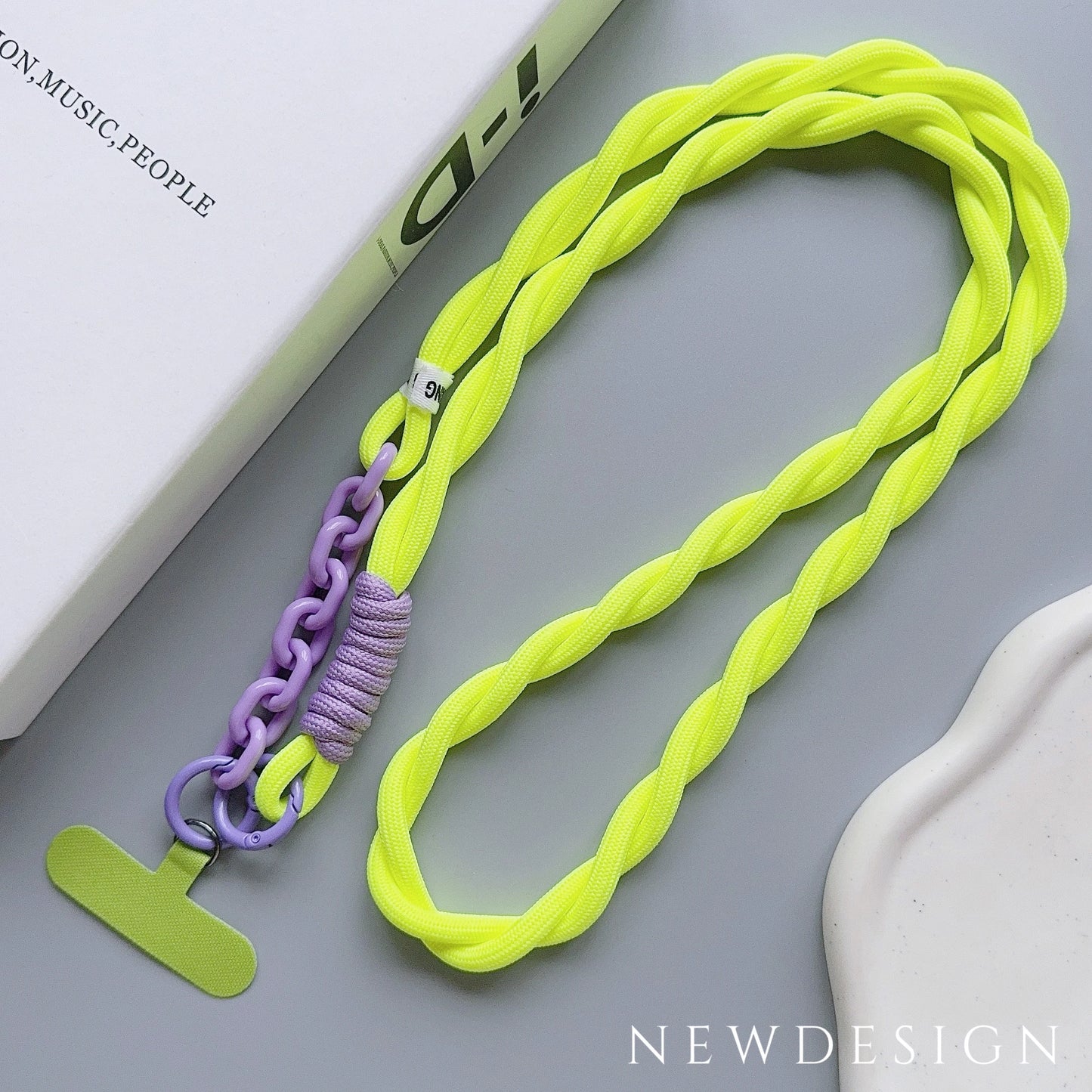 🎀 Lanyard lindo para celular – Correa acrílica universal cruzada con clip, cuerda para cuello y pulsera anticaída