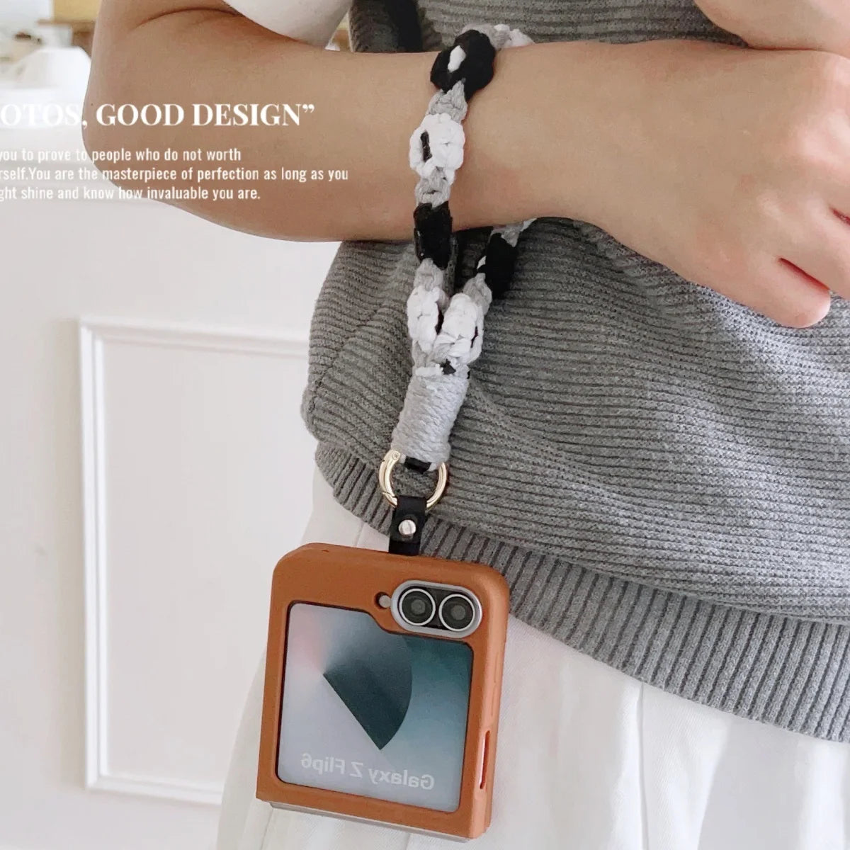 🎀 Correa de Flores Tejidas Coloridas – Lanyard decorativo para celular, llaves o pantalones, con estilo y función anti pérdida