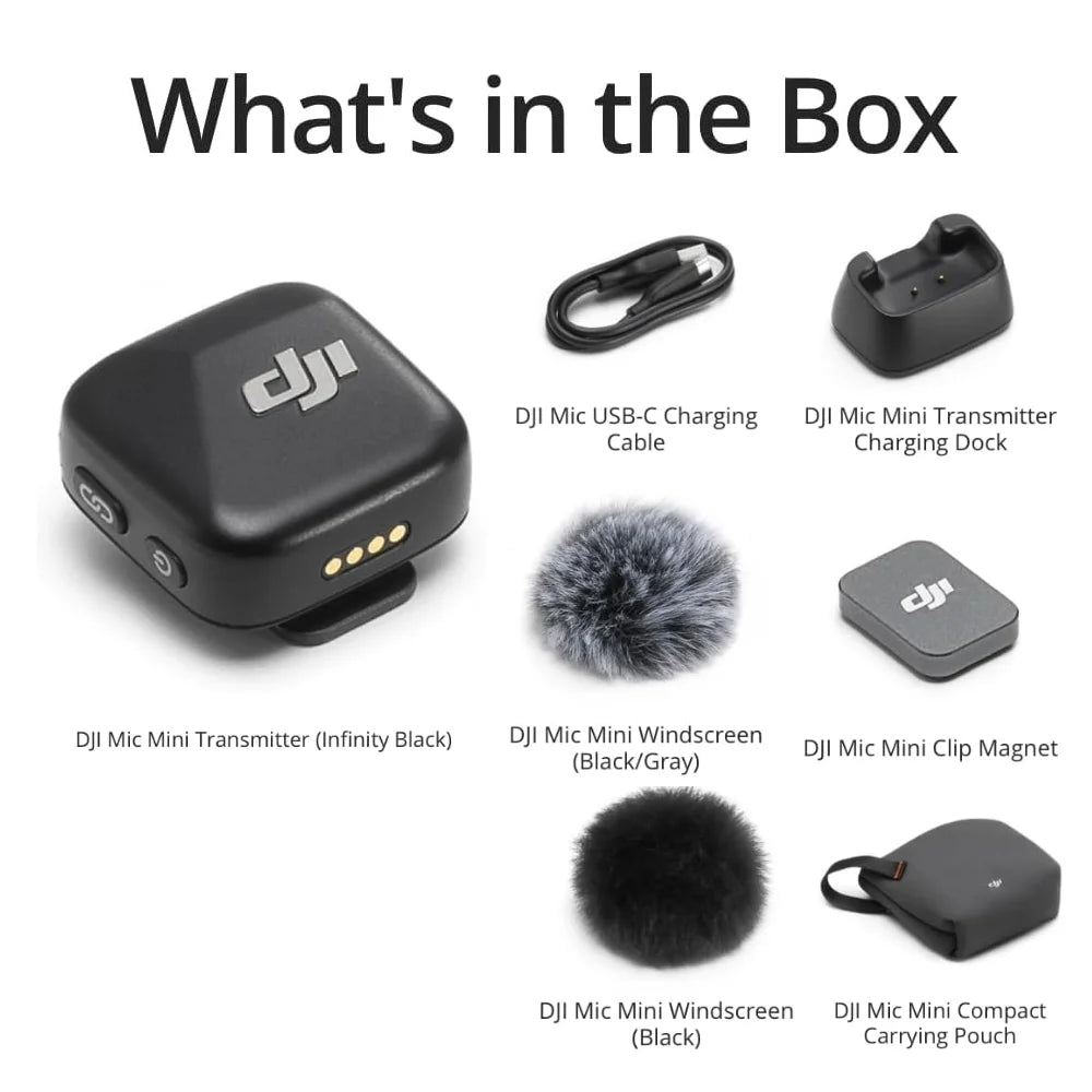 🎙️ Micrófono Inalámbrico DJI Mic Mini | Cancelación Inteligente de Ruido 🔇 Audio de Alta Calidad, Transmisión Estable