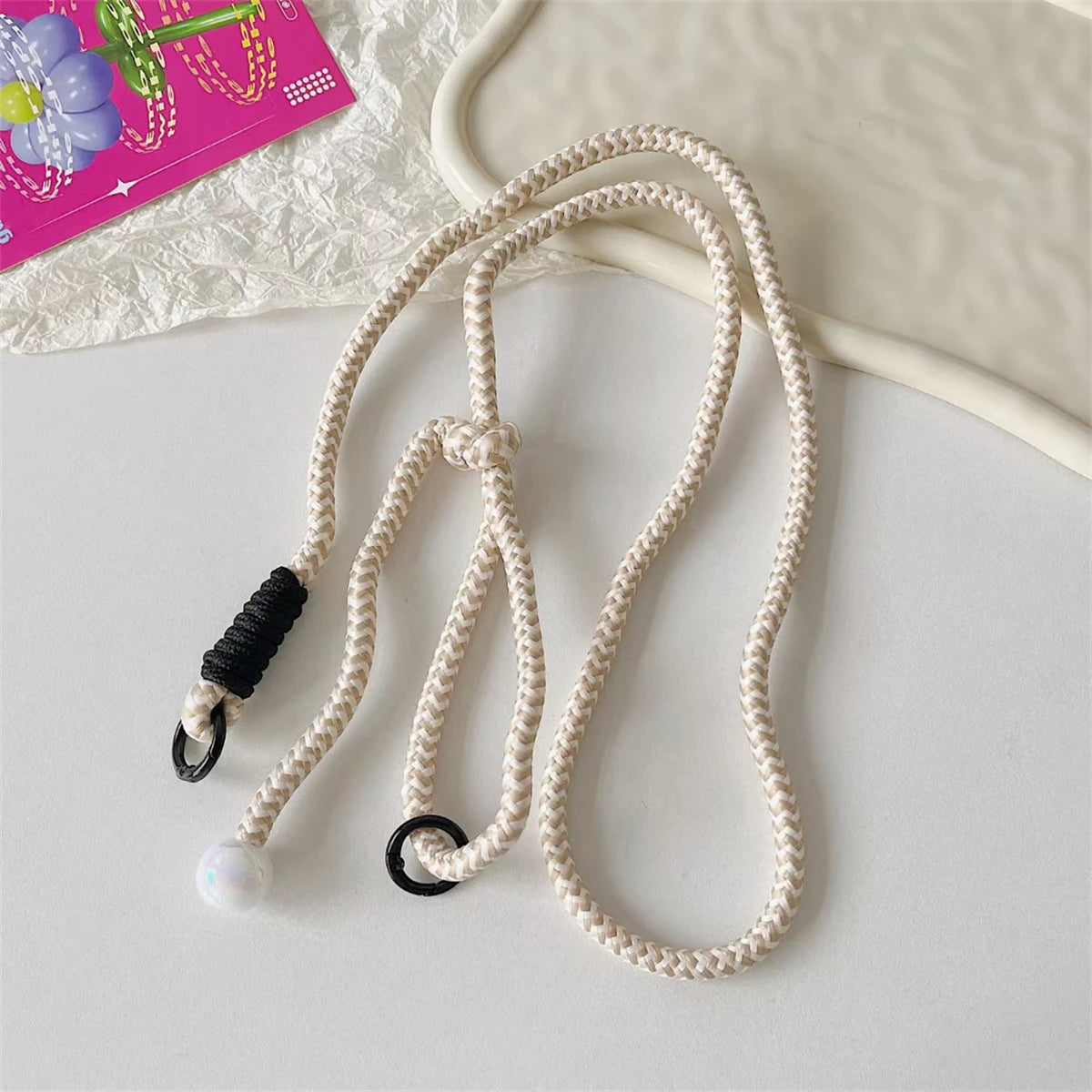 🎀 Lanyard Ajustable Tipo Bandolera – Correa trenzada de hombro con llavero y parche de repuesto de alta calidad