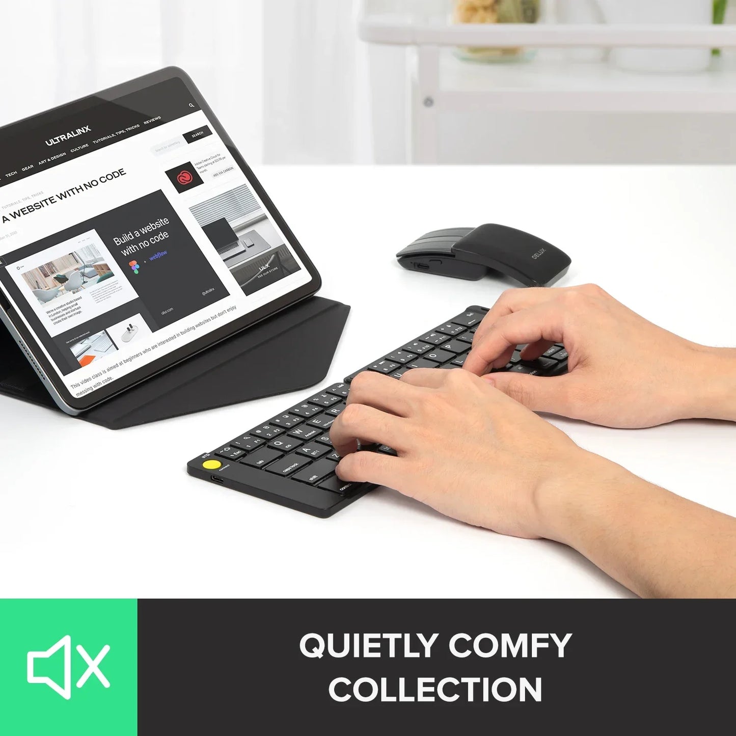 Delux ⌨️🖱️ Set Teclado y Mouse Plegable Wireless | Ultra Slim Portátil Silencioso Multi-Dispositivo Windows, Android, iOS