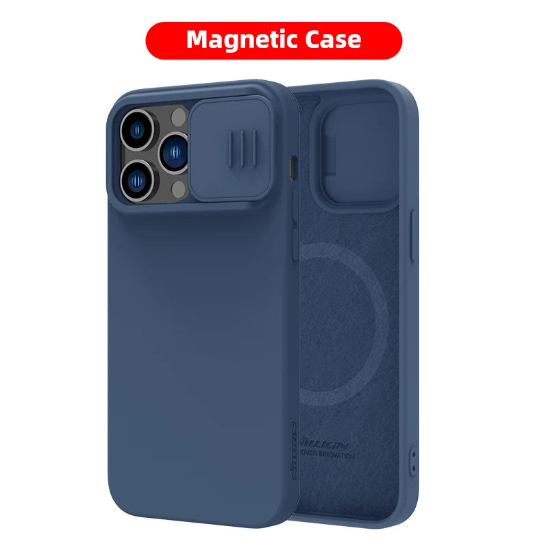 📱 Funda iPhone 14 Pro Max CamShield Silky Liquid Silicone Slide Protección Cámara Nillkin