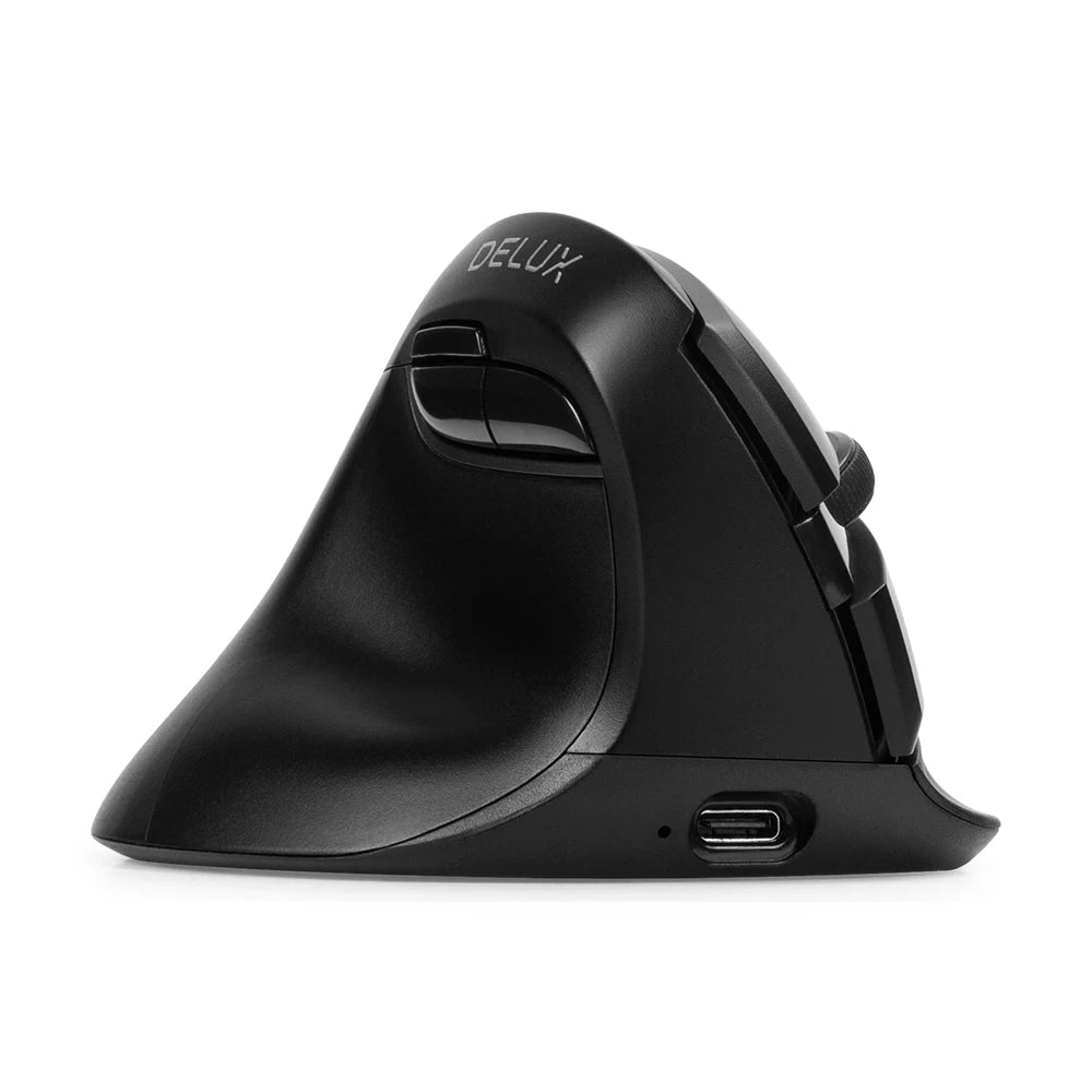 Delux 🖱️ M618ZD Mano Izquierda | Mouse Vertical Ergonómico Inalámbrico Bluetooth 2.4GHz 🔋 Recargable Click Silencioso 🤫 Para Oficina y Manos Pequeñas ✋