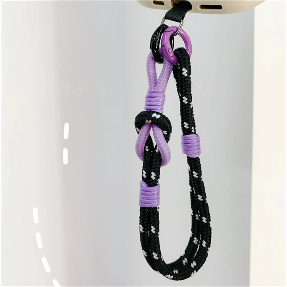 🎀 Lanyard de nailon elegante – Correa sencilla y colorida para celular con tarjeta y pulsera