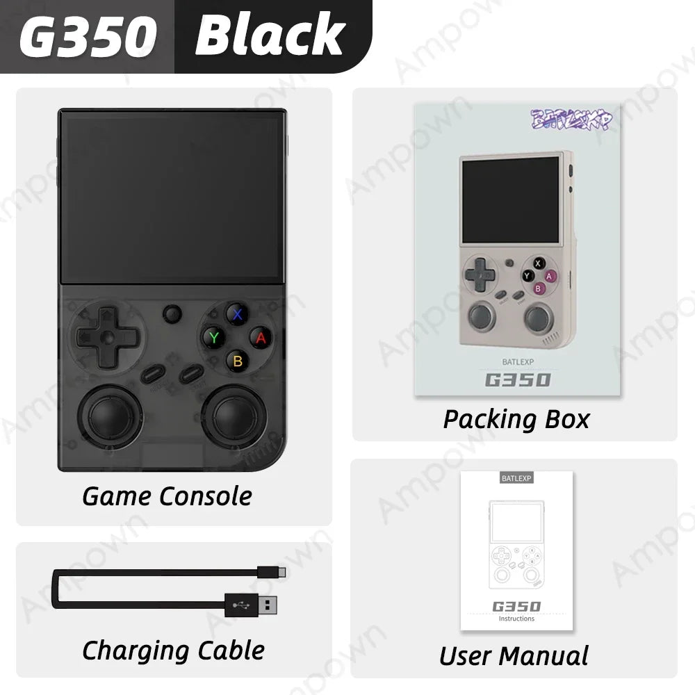 🎮 Consola portátil BATLEXP G350 pantalla IPS 3.5'', sistema Linux, joystick dual, motor de vibración, regalo para gamers