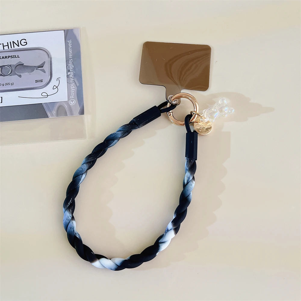 🎀 Lanyard con oso brillante – Correa cruzada larga para celular, diseño cute y deportivo