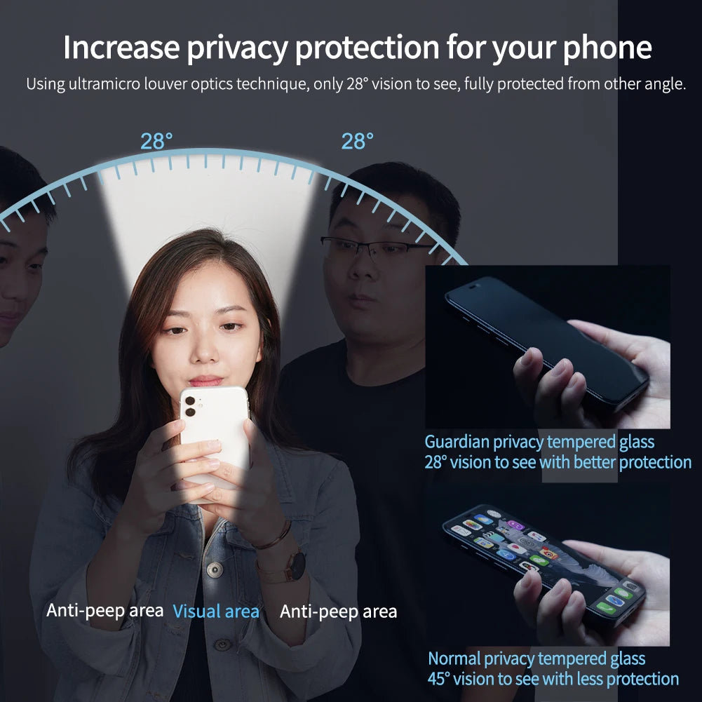 📱 Protector Pantalla iPhone 15 / 15 Pro | Vidrio Templado Anti-Peeping | Nillkin