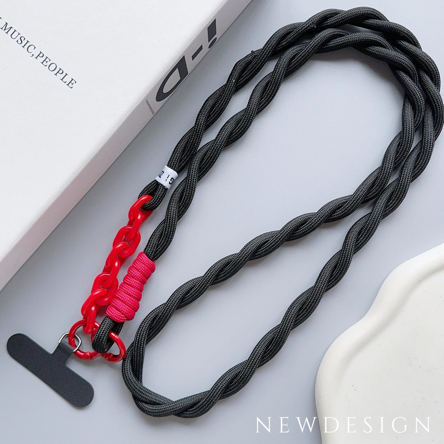 🎀 Lanyard lindo para celular – Correa acrílica universal cruzada con clip, cuerda para cuello y pulsera anticaída