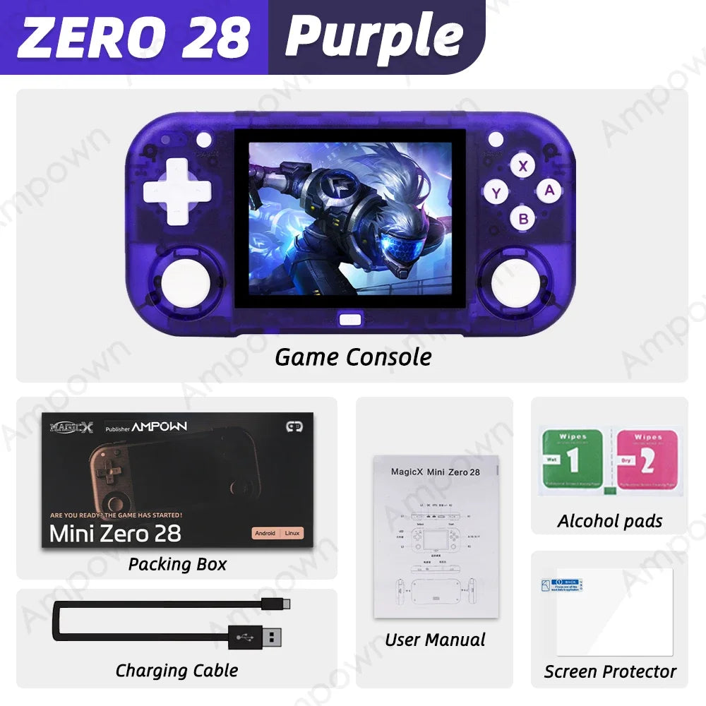 🎮Ampown Mini Zero 28 Consola Portátil Retro | Pantalla IPS 2.8'' | Procesador A133P | Sistema Android