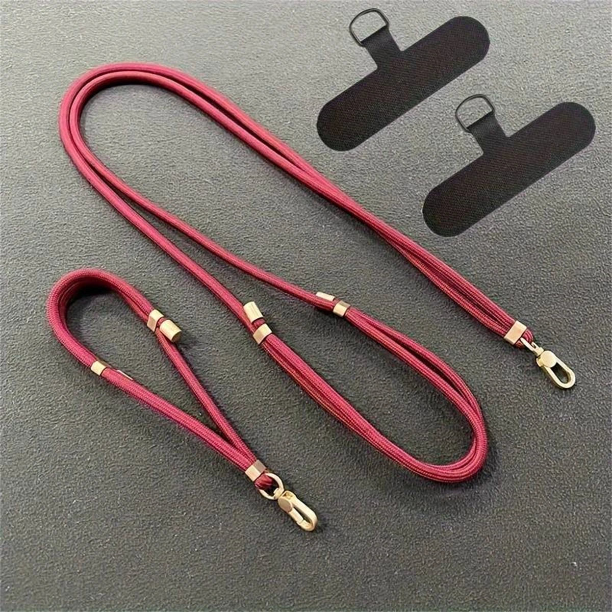 🎀 Set de 2 lanyards (corto + largo) – Correa cruzada universal con cuerda para cuello anticaída