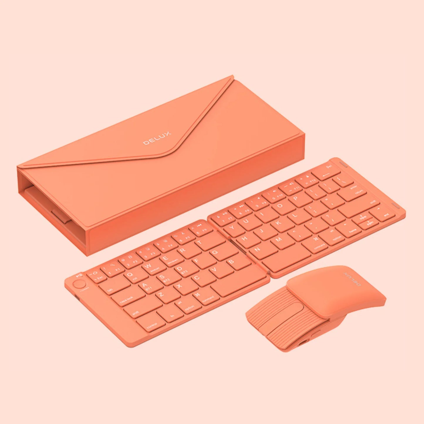Delux ⌨️🖱️ Set Teclado y Mouse Plegable Multi-función | Ultra Slim Portátil Bluetooth Silencioso Para PC, Laptop y Tablet