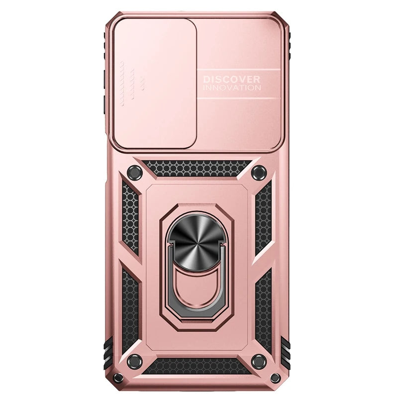 📱 Funda Galaxy M34 5G | Bumper híbrido con anillo y tapa de cámara
