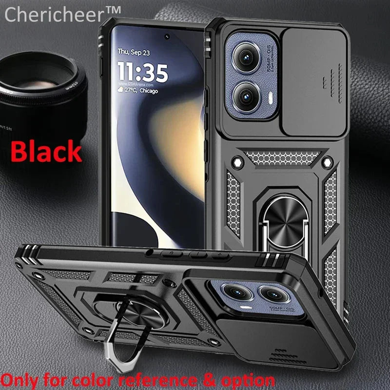 📱 Funda Galaxy S24 FE/Plus/Ultra | Militar Ring con tapa deslizante para cámara
