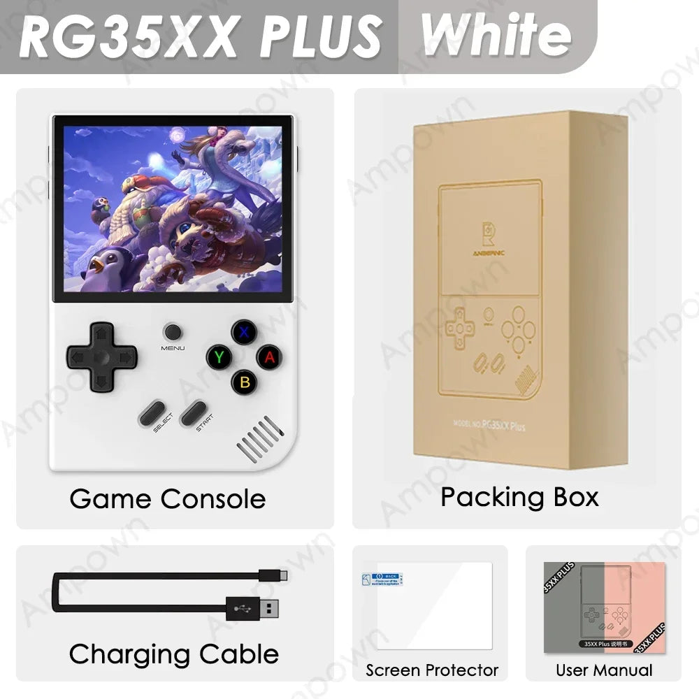 🎮 ANBERNIC RG35XX Plus Consola Retro Portátil | Pantalla IPS 3.5'' | 10,000 Juegos Integrados | 📡 Salida HDMI + Streaming