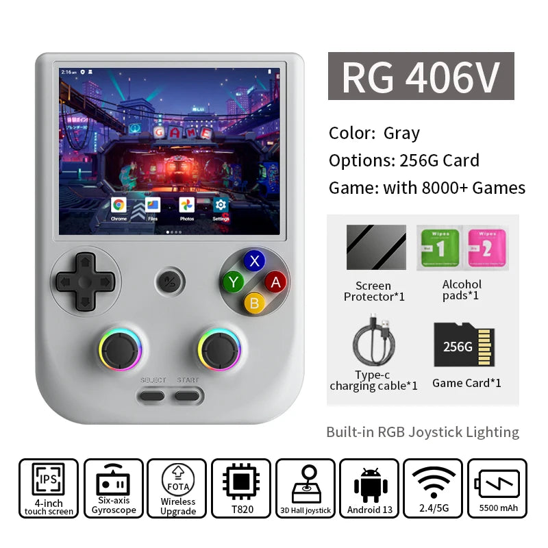 🎮 ANBERNIC RG406V – Consola Retro Vertical con Pantalla IPS de 4” y Android 13