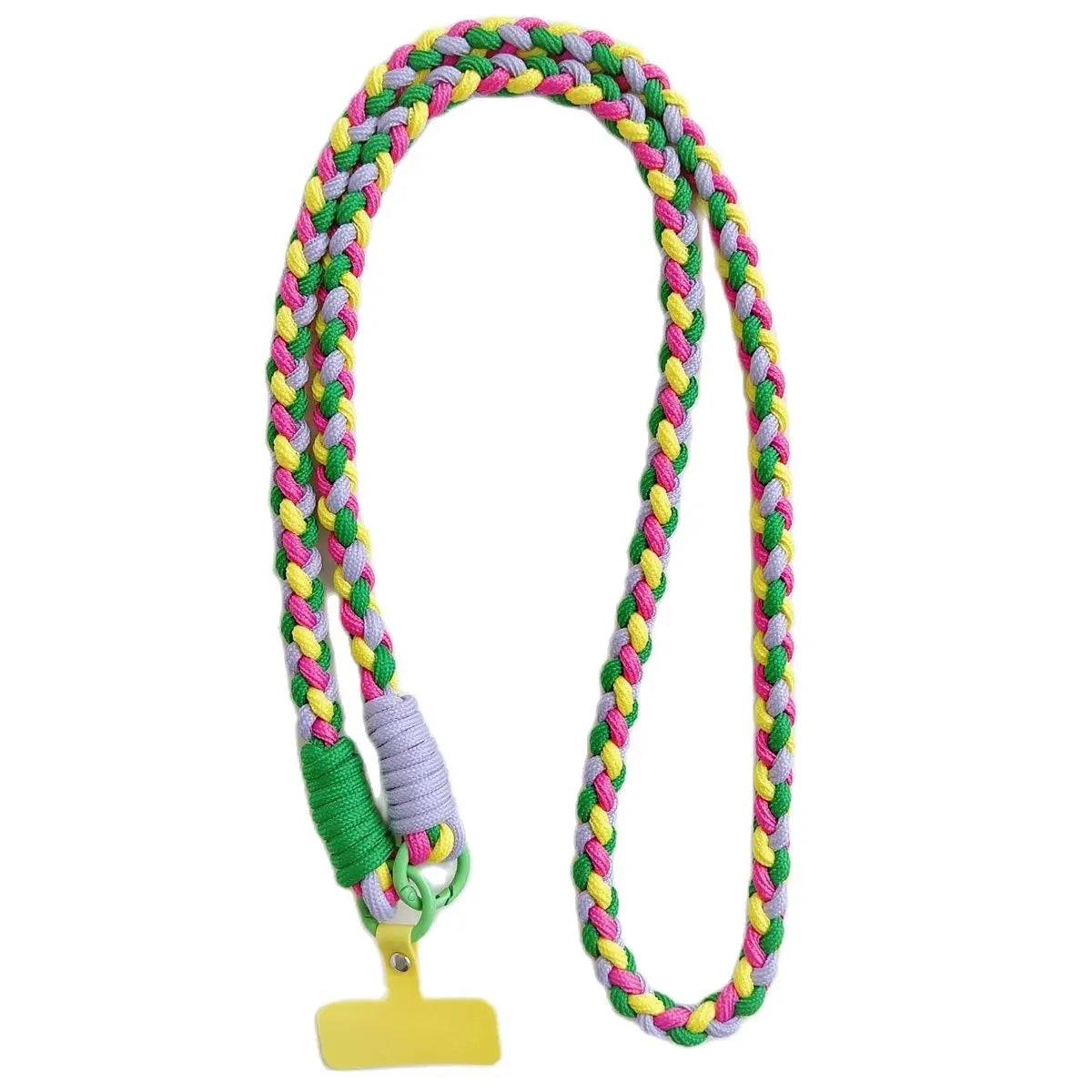 🎀 Lanyard Colorido con Repuesto – Correa cruzada trenzada con llavero y parche extra, ideal para accesorios femeninos