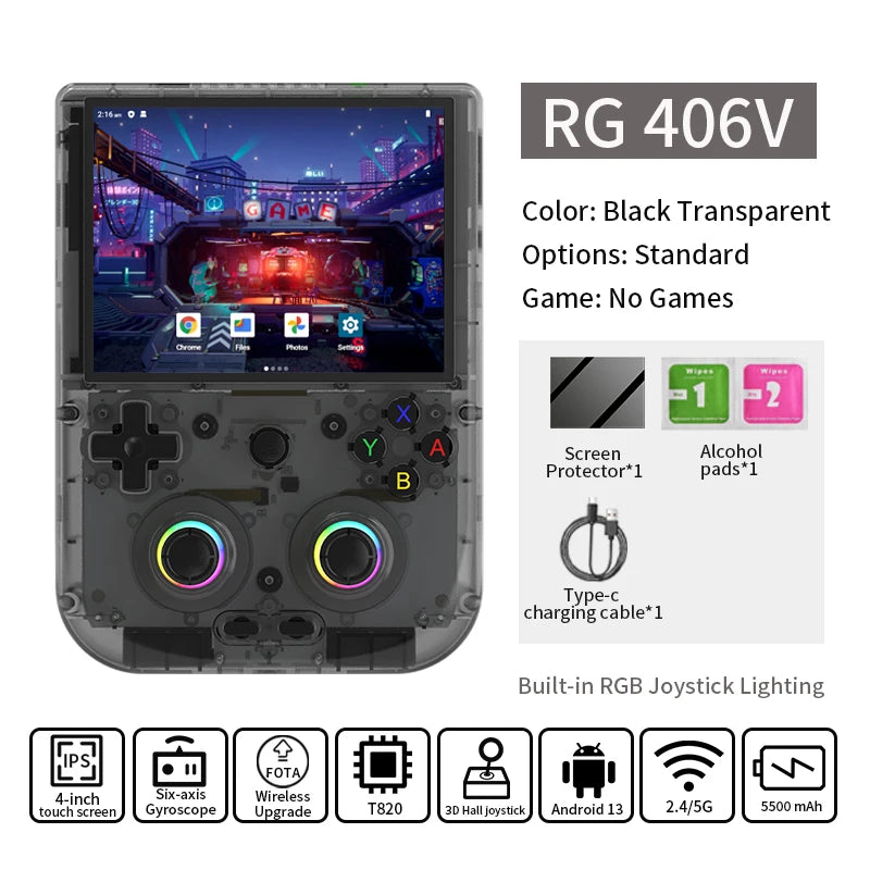 🎮 ANBERNIC RG406V – Consola Retro Vertical con Pantalla IPS de 4” y Android 13