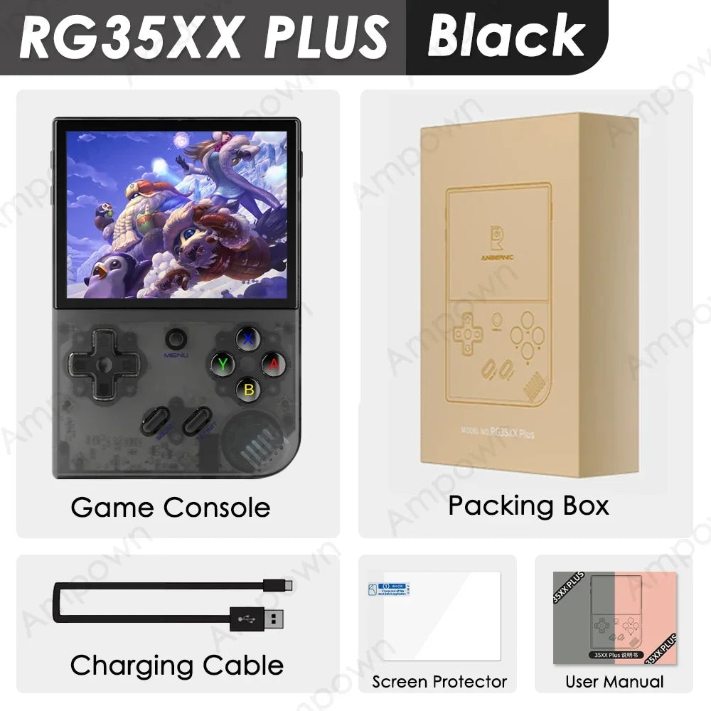 🎮 ANBERNIC RG35XX Plus Consola Retro Portátil | Pantalla IPS 3.5'' | 10,000 Juegos Integrados | 📡 Salida HDMI + Streaming
