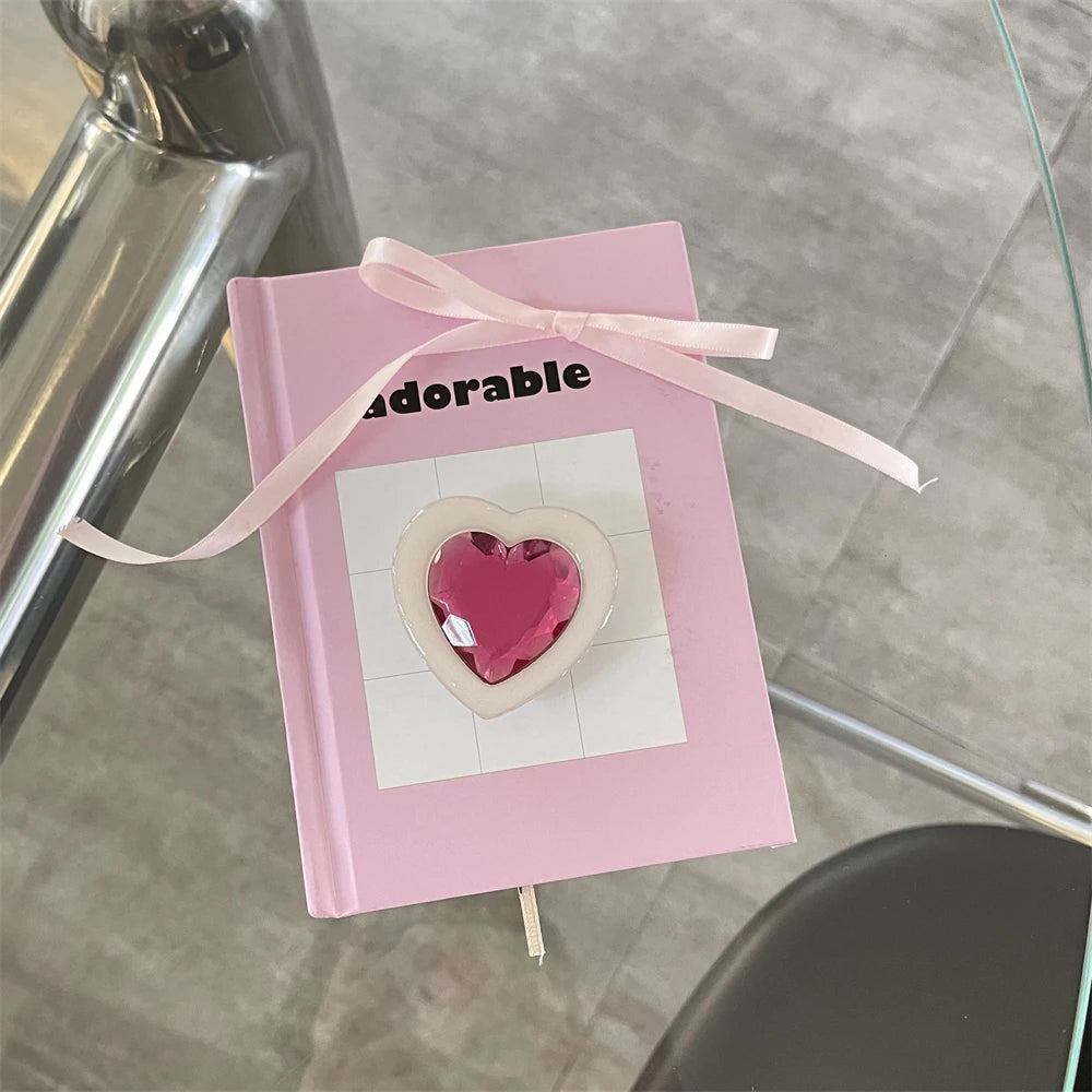 🎀 Soporte de Corazón con Diamantes – Griptok brillante de lujo, soporte para celular estilo romántico y elegante