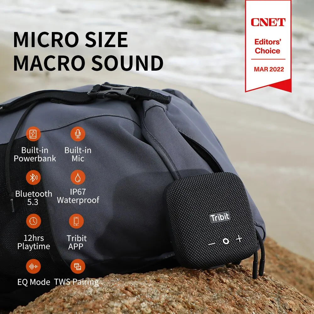 🔊 Tribit StormBox Micro 2 – Altavoz Bluetooth Portátil con Sonido Potente y Bajo Profundo