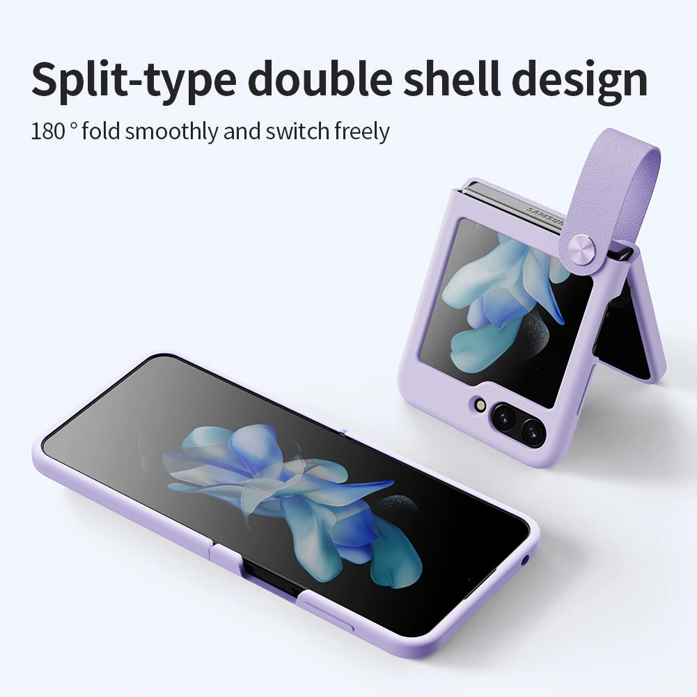 📱 Funda Galaxy Z Flip 5 Correa de Dedo Liquid Silicone Plegable con Soporte Nillkin