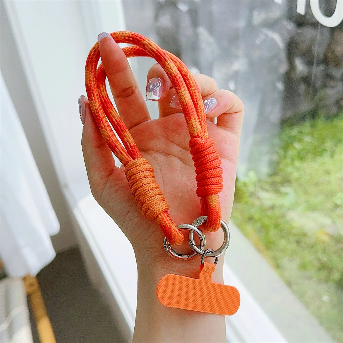 🎀 Lanyard con diseño en cuadrícula – Cuerda trenzada fuerte para muñeca, decoración anticaída
