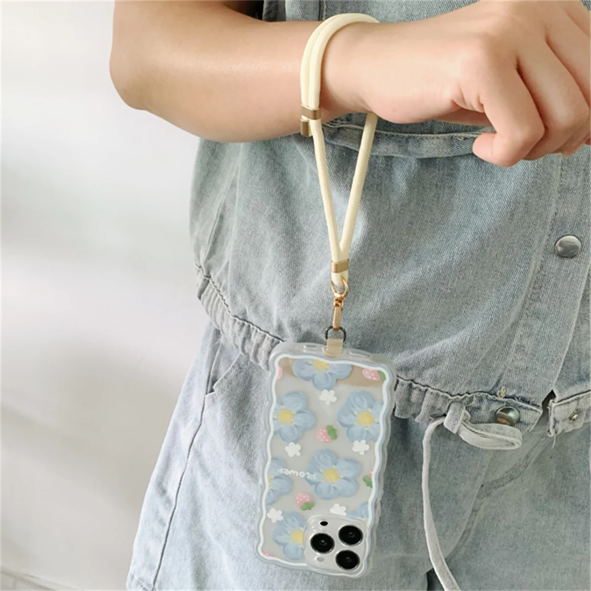 🎀 Lanyard corto de nailon metálico – Correa elegante para pantalón, accesorio de muñeca anticaída